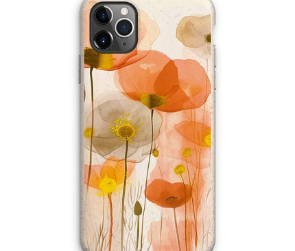 Poppy Echoes Golden Peach Escape 06 Eclectic Art Eco Phone Case - D'Sare
