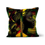 Abstract Red and Green Black Queen Fusion Cushion