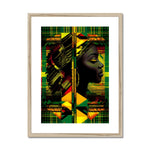 Abstract Red and Green Black Queen Fusion Framed & Mounted Print