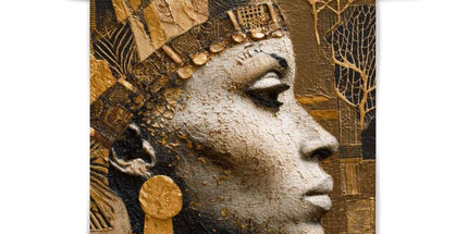 Afrocentric Golden Empress Fine Art Print with Hanger by Prodigi
