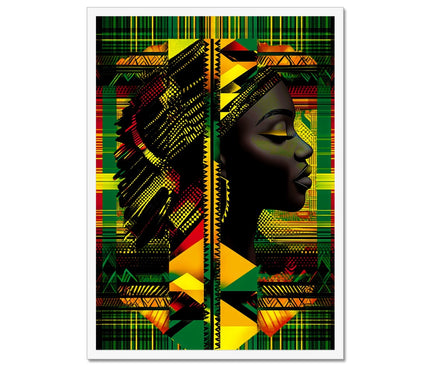 Abstract Red and Green Black Queen Fusion Framed Print