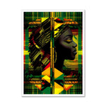 Abstract Red and Green Black Queen Fusion Framed Print