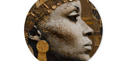 Afrocentric Golden Empress Glass Chopping Board by Prodigi