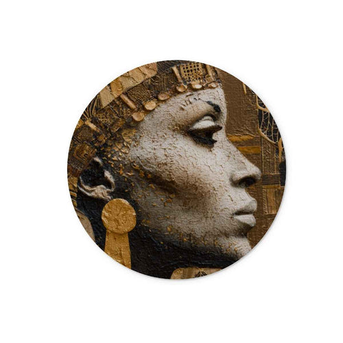 Afrocentric Golden Empress Tempered Glass Chopping Board Crystal Clear