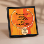 Affirming Her Voice: "My Voice is Strong, Confident, and Unapologetic" Bangle Bracelet Personalised