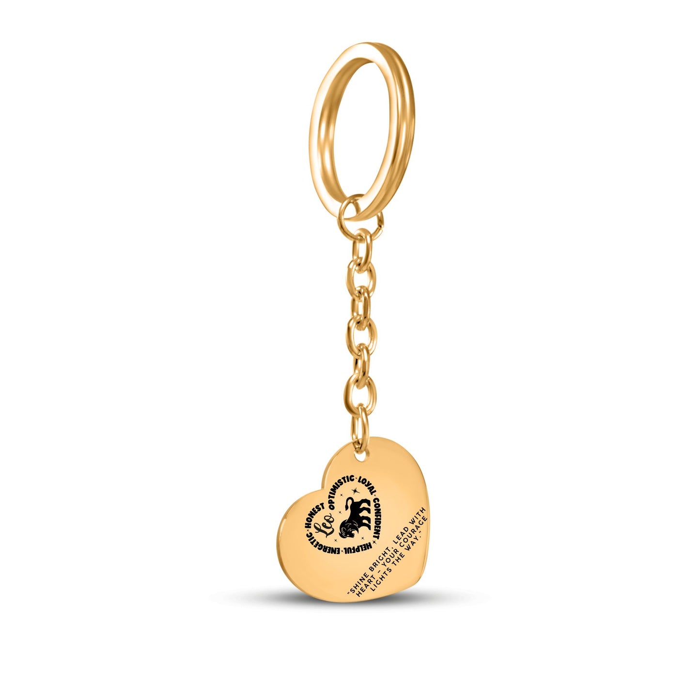 Shine Bright Leo Zodiac Heart Keychain