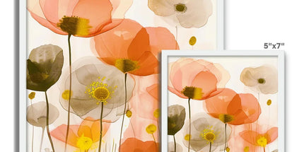 Poppy Echoes Golden Peach Escape Framed Photo Tile by Prodigi