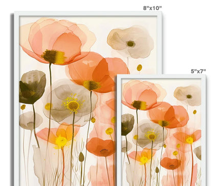 Poppy Echoes Golden Peach Escape  Framed Photo Tile - D'Sare