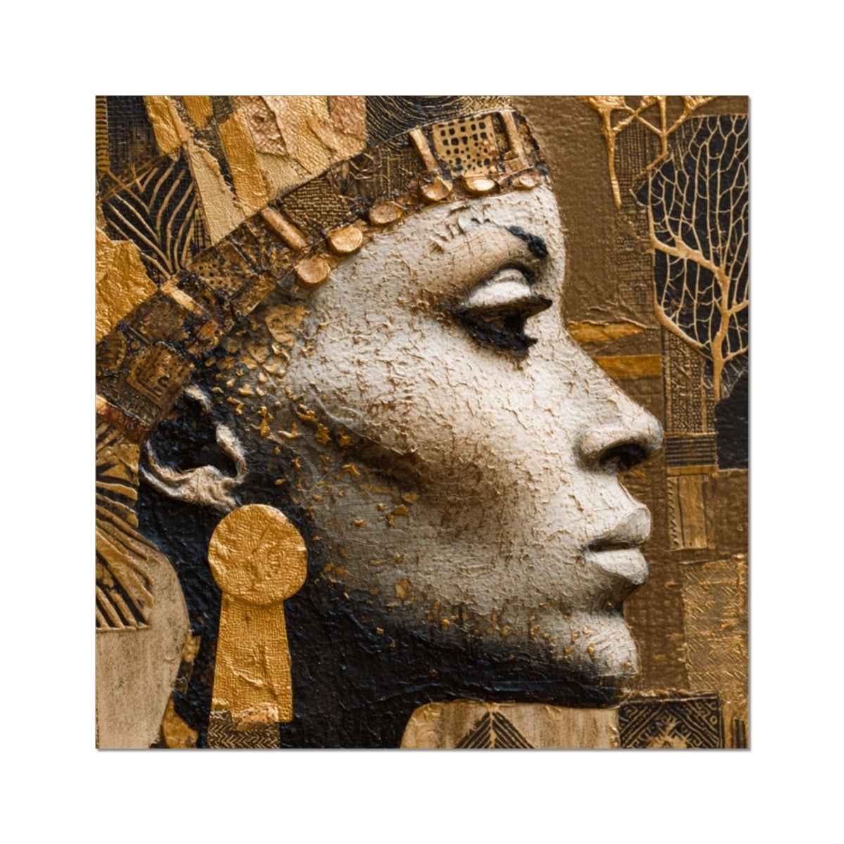 Afrocentric Golden Empress Giclee Print on Hahnemuhle German Etching Paper
