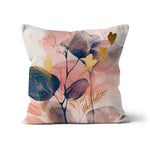 Peachy Blue Golden Flora Escape  Cushion - D'Sare