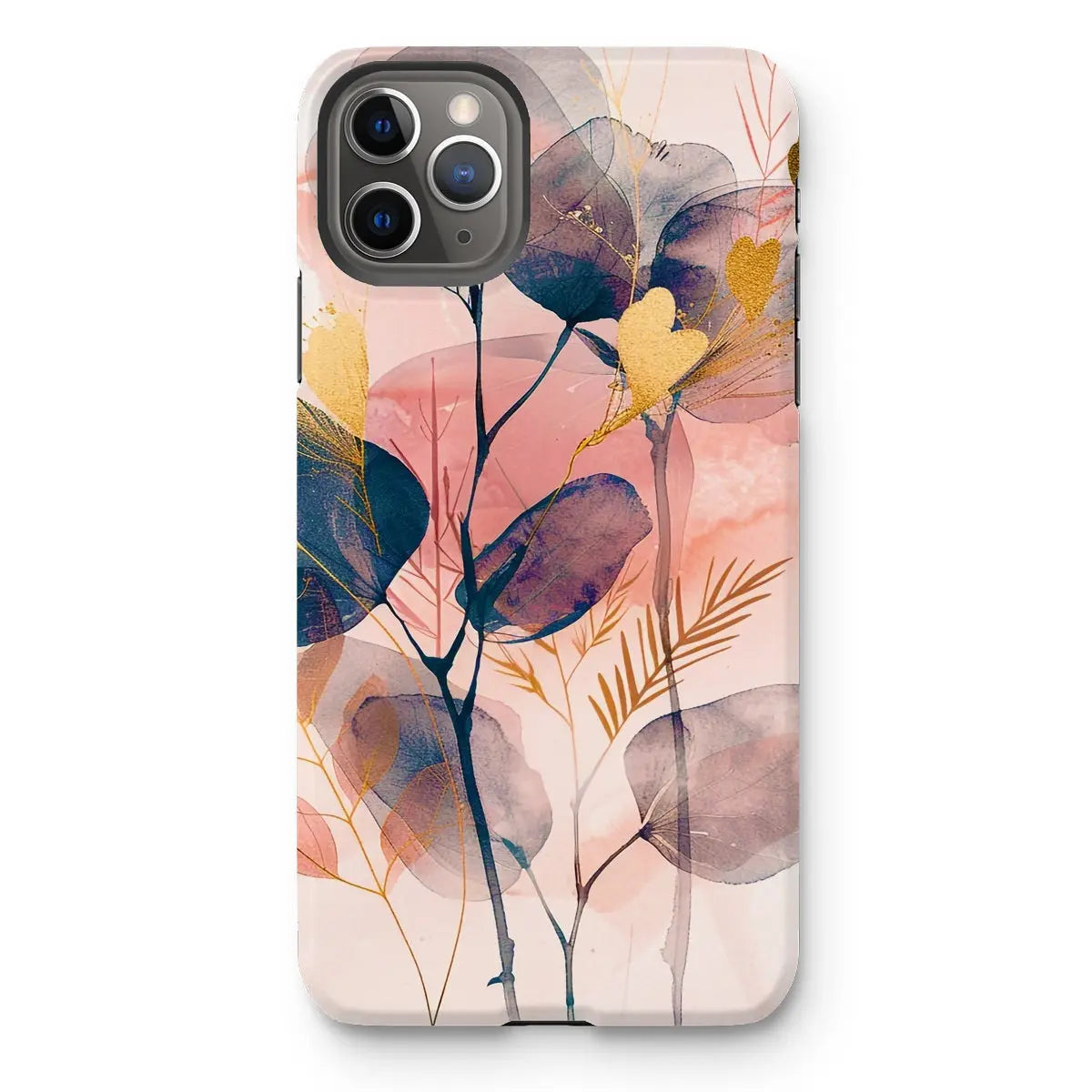 Peachy Blue Golden Flora Escape  Tough Phone Case - D'Sare