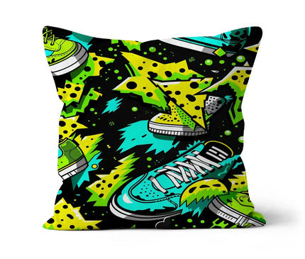 Electric Kicks Art: Urban Pop Art Explosion, Graffiti  Cushion - D'Sare