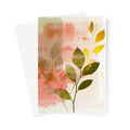 Peach Golden Leafy Escape 06 Eclectic Art Greeting Card by Prodigi