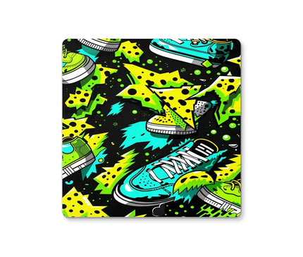 Electric Kicks Art: Urban Pop Art  Explosion, Graffiti  Coaster - D'Sare