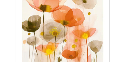 Poppy Echoes Golden Peach Escape Sticker by Prodigi