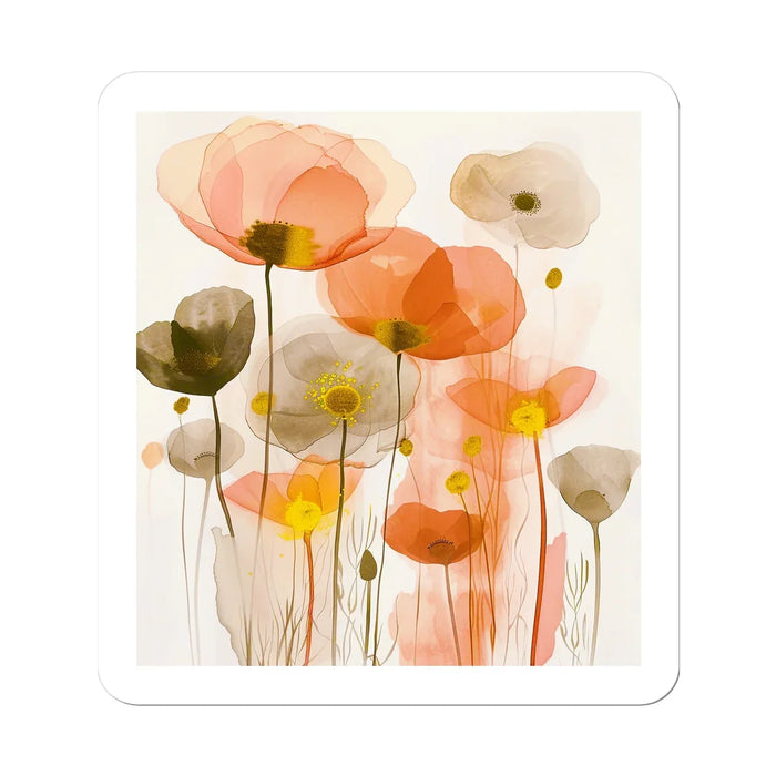 Poppy Echoes Golden Peach Escape  Sticker