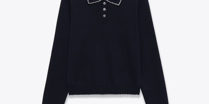 Color blocking stitching long sleeved knitted fabric