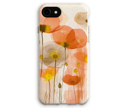 Poppy Echoes Golden Peach Escape 06 Eclectic Art Eco Phone Case - D'Sare