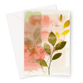 Peach Golden Leafy Escape 06 Eclectic Art Greeting Card by Prodigi