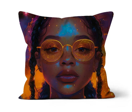 Solar Flare Radiant Soul  Beautiful Black Girl  Cushion - D'Sare