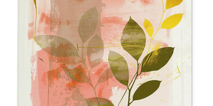 Peach Golden Leafy Escape 06 Glass Eclectic Art Chopping Board by Prodigi