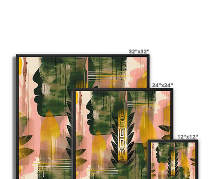 Echos of Duality Golden Pink Reflection Framed Canvas