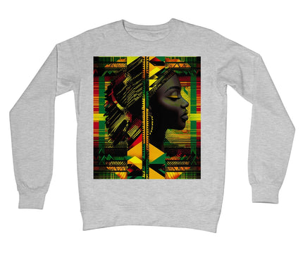 Abstract Red and Green Black Queen Fusion Crew Neck Sweatshirt