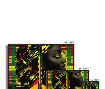 Red and Green Black Queen Fusion Framed Canvas