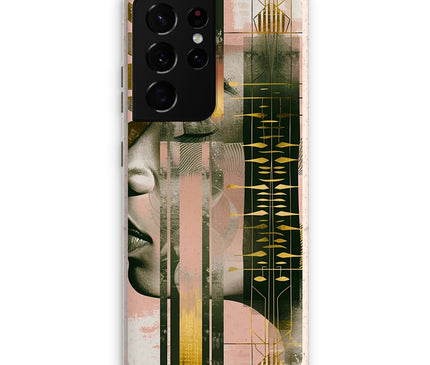 Peach and Gold Abstract Eco Phone Case