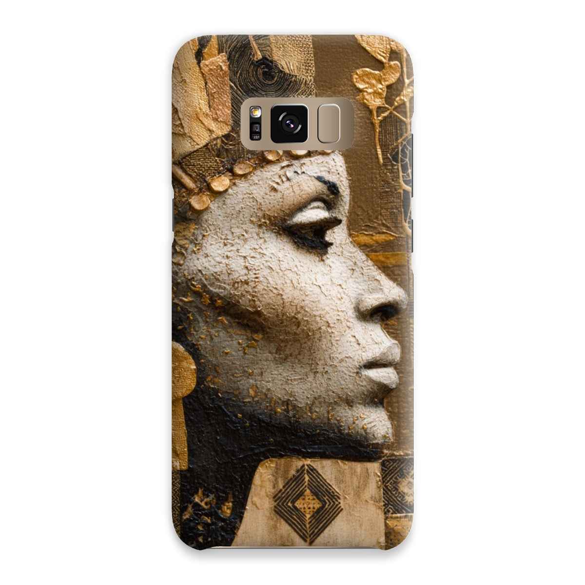 Afrocentric Golden Empress Snap On Phone Case Slim Fit Shatterproof