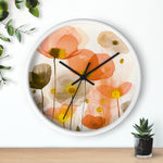 Poppy Echoes Golden Peach Escape Wall Clock - D'Sare