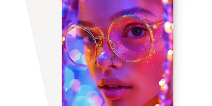 Woman Cosmic Radiance Dreamy Stardust Greeting Card by Prodigi