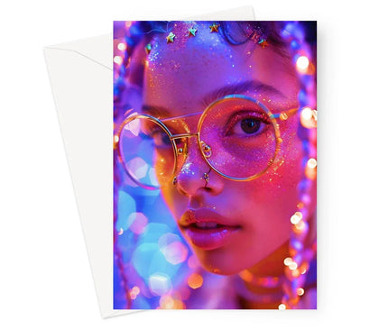 Woman Cosmic Radiance Dreamy Stardust  Greeting Card - D'Sare