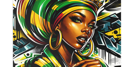 Rasta Queen Fine Art Postcard — Gift for Her, Black Women Street-Style Art