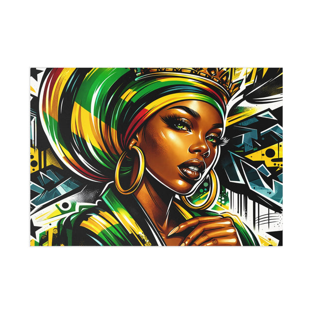 Rasta Queen Fine Art Postcard — Gift for Her, Black Women Street-Style Art