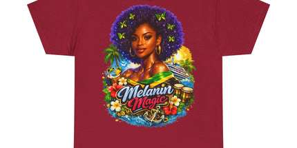 Melanin Magic Jamaica Portrait T-Shirt — Afrocentric Floral Tee