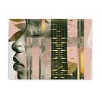 Echoes of Life: Afrocentric Meditation Peach and Gold Abstract Art Eclectic  Glass Chopping Board