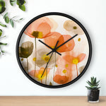 Poppy Echoes Golden Peach Escape Wall Clock - D'Sare