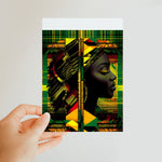 Abstract Red and Green Black Queen Fusion Classic Postcard