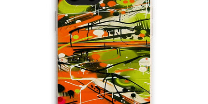 Neon Splatter Symphony: Urban Graffiti Art Eco Phone Case by Prodigi