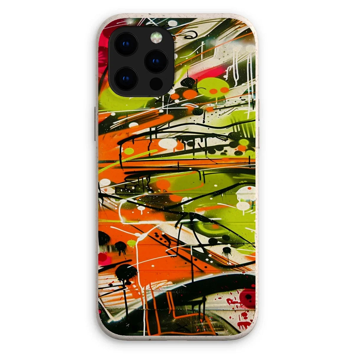 Neon Splatter Symphony: Urban Graffiti Art Eco Phone Case - D'Sare
