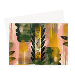 Echos of Duality Golden Pink Reflection Greeting Card