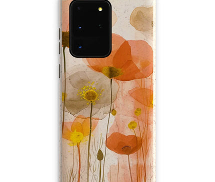 Poppy Echoes Golden Peach Escape 06 Eclectic Art Eco Phone Case - D'Sare