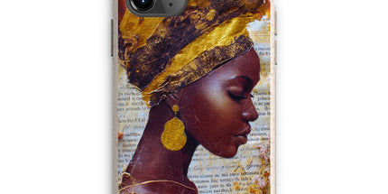 Elegant African Woman Portrait with Gold Headwrap Eco Phone Case by Prodigi