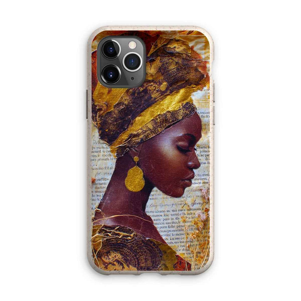 Eco Friendly Bioplastic Bamboo Fibre Phone Case With Gold Headwrap