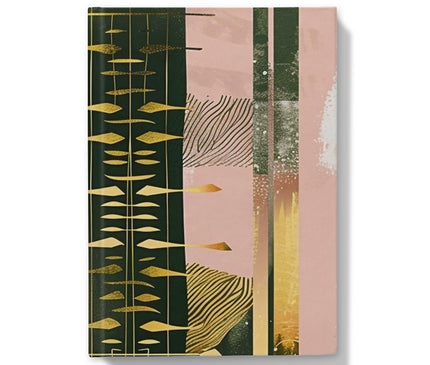 Echoes of Life: Afrocentric Meditation Peach and Gold Abstract Art Eclectic  Hardback Journal