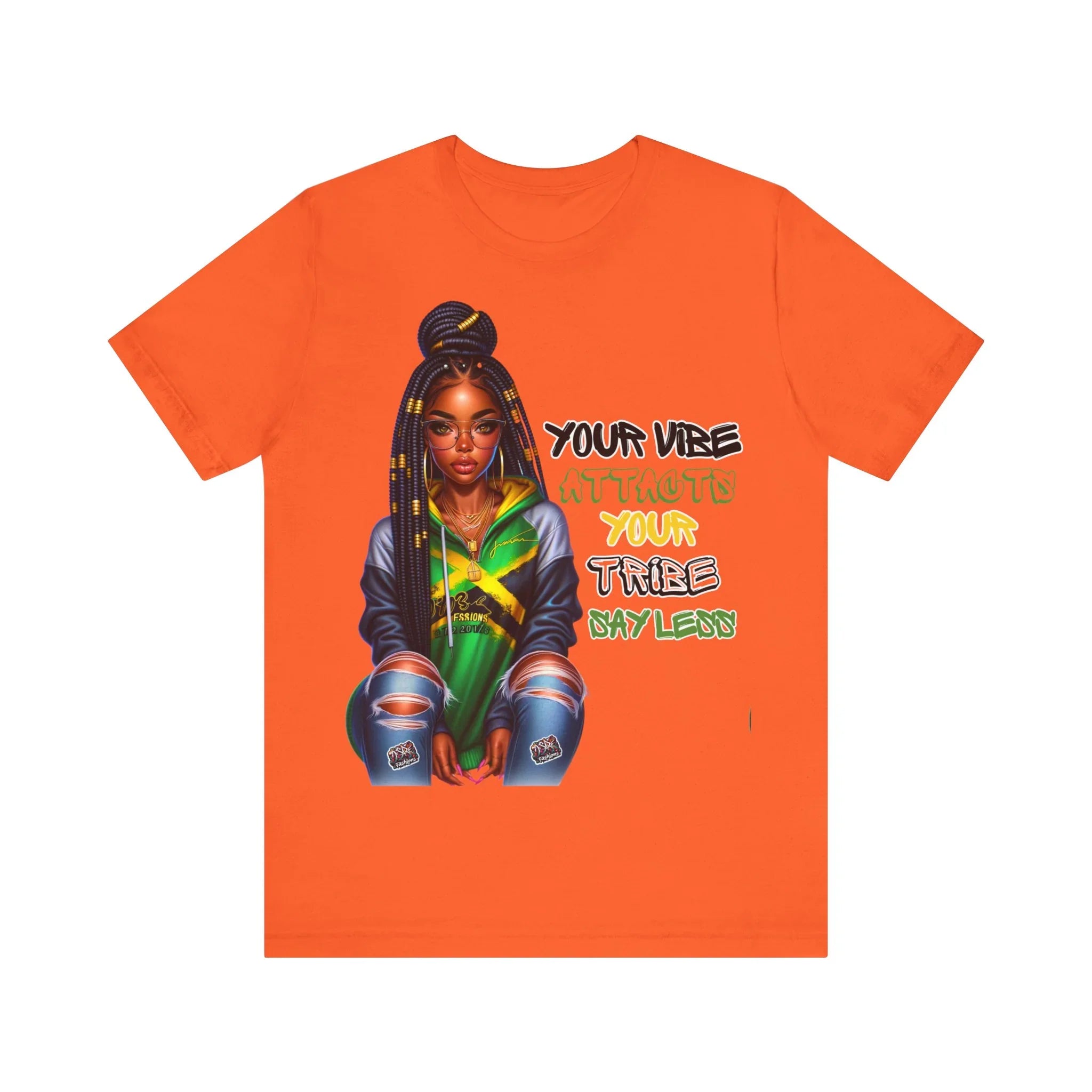 Jamaica Your Vibe Tribe T-Shirt  - Urban Streetwear with Inspirational Quote, Trendy Fashion Statement Sweatshirt, Chic Casual Wear Unisex Jersey Short Sleeve Tee - D'Sare