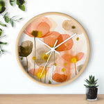 Poppy Echoes Golden Peach Escape Wall Clock - D'Sare