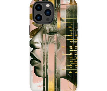 Peach and Gold Abstract Tough Phone Case