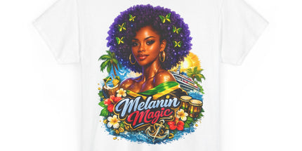 Melanin Magic Jamaica Portrait T-Shirt — Afrocentric Floral Tee